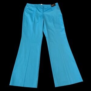 NWT New York & Company 7th Avenue‎ Bootcut Pants Caribbean Blue Stretch Sz 12